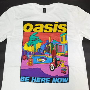 Oasis - Be Here Now Illustration White Official T Shirt ( Men M, L , XL) ***READY TO SHIP from Hong Kong***